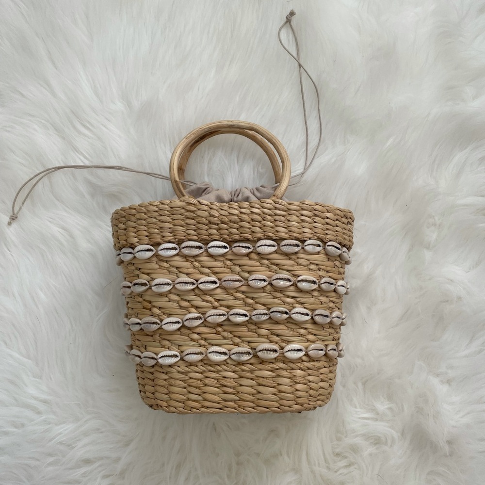 We Are Poolside brand beach straw bag